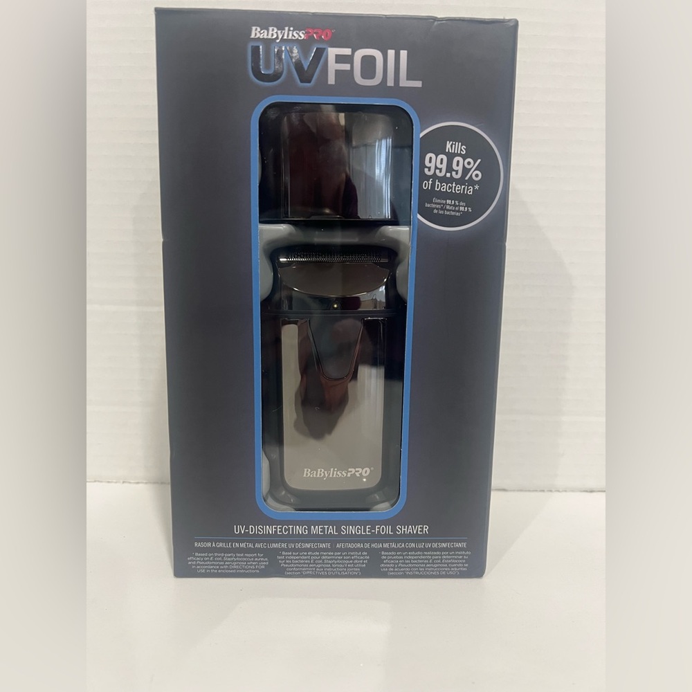 BaBylissPRO UVFOIL UV Disinfecting Metal Single-Foil Shaver FXLFS1 New!
